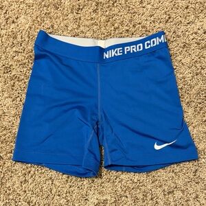 Nike Pro Royal Blue Compression Spandex Shorts